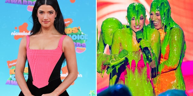 Charli D'Amelio was famously slimed at the Kids' Choice Awards, where she and Nate Burleson hosted.