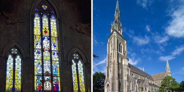 St. Joseph's Church reportedly stands at more than 230 feet tall and can be seen along the skyline of Albany, New York.