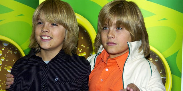 Dylan and Cole Sprouse pose together as children.