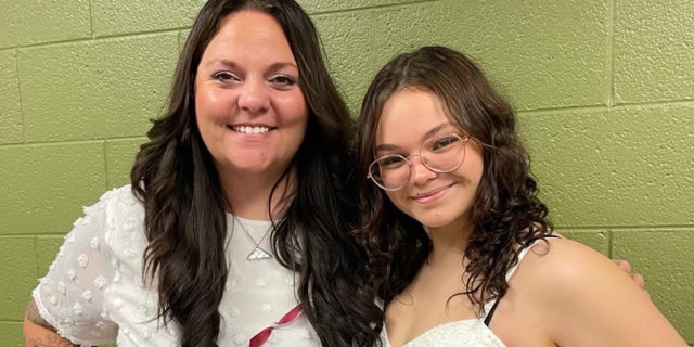 At Kappa Sigma initiation last fall, Tiffany Eckert and her sorority big sis Gillian "Gilly" Backus celebrate their sisterhood.