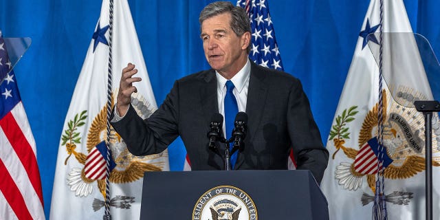 Roy Cooper, governor of North Carolina, speaks in Charlotte, North Carolina, on, July 21, 2022. Cooper is a longtime Medicaid expansion advocate.