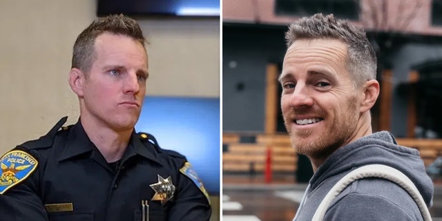 Joel Aylworth, at left as a police officer in San Francisco, and on right as a personal trainer today, told Fox News Digital about the choices he made, "I'm proud that I aligned with my truth."