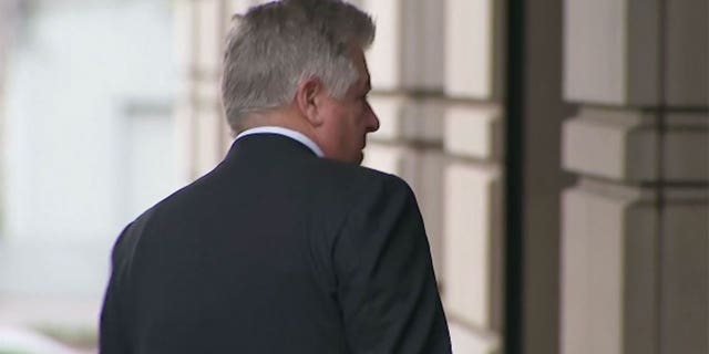 Evan Corcoran arrives at the DC Federal courthouse, Thursday, March 23, 2023. Corcoran is the attorney for President Donald Trump.