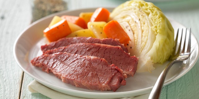 Check out this classic corned beef with cabbage and potatoes courtesy of Beef It's What's For Dinner.