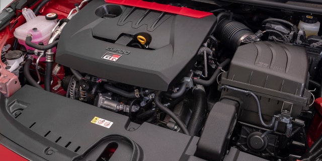 The GR Corolla's turbocharged 1.6-liter three-cylinder engine is rated at 300 hp.
