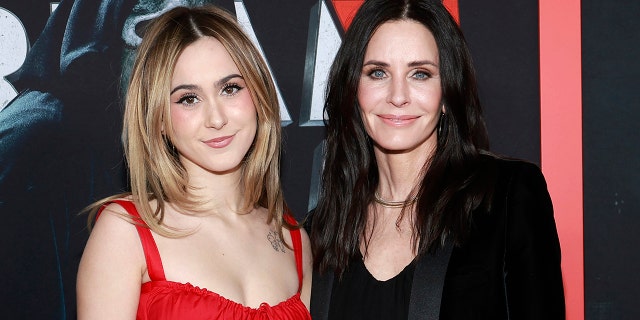 Coco Arquette and mom Courteney Cox make red carpet appearance at the "Scream VI" premiere in New York on Monday.