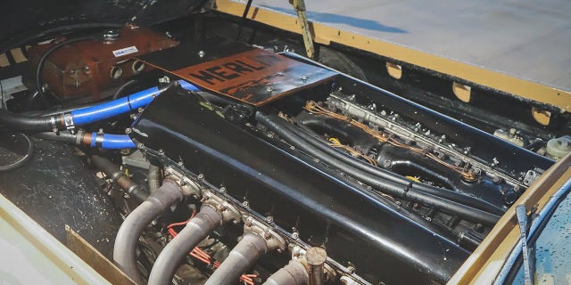It is powered by a 27-liter Rolls-Royce Merlin aircraft engine.