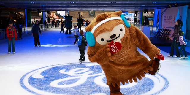 "Quatchi," a sasquatch, was one of the mascots of the 2010 Winter Olympics in Vancouve, seen here skating during the official opening of the GE Ice Plaza in Vancouver, Canada, on Nov. 3, 2009.