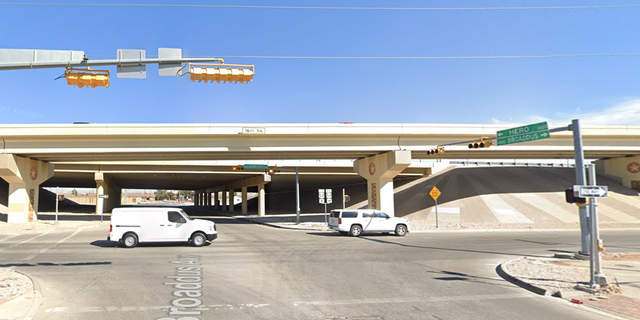 The intersection at Gateway South and Broaddus, where suspect Bruce Wayne Murphy was found yelling for help.