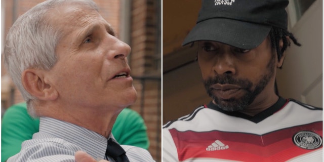 Split image of Anthony Fauci and DC resident who rebuked him over the covid vaccine