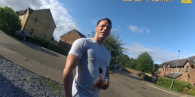 Bodycam footage shows 26-year-old Marek Hecko approaching Essex Police in July while he was drinking a bottle of brandy.