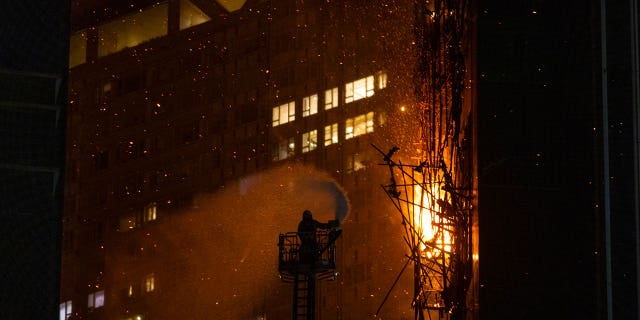 A fire broke out around 11 p.m. local time in Hong Kong's Tsim Sha Tsui district Thursday.