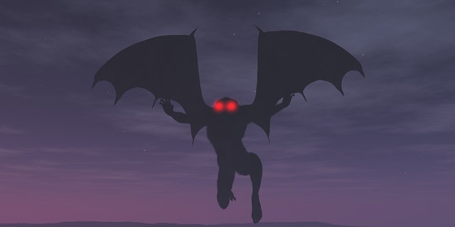 The Mothman (which is believed to look like this image) was first spotted in November 1966. It was described as having batlike wings and red eyes.