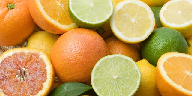 Mix of sliced citrus fruits