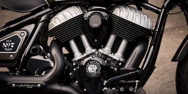 The bike features several Jack Daniel's logos.