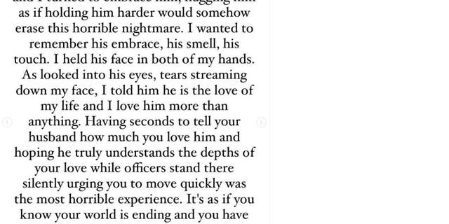 Shah hoped her husband and son felt the "magnitude" of her love in the minutes she was able to say goodbye.