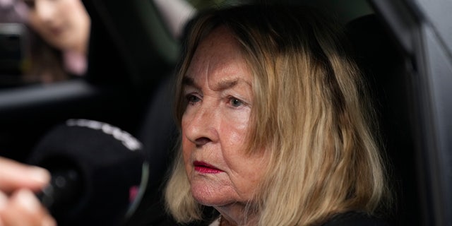 June Steenkamp, the mother of Reeva Steenkamp, arrives at the Atteridgeville Prison for the parole hearing of Oscar Pistorius, in Pretoria, South Africa, Friday, March 31, 2023.