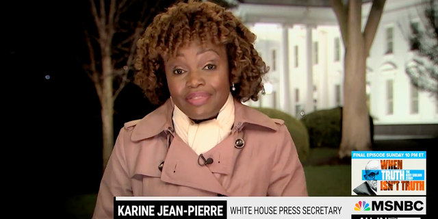 White House Press Secretary Karine Jean-Pierre talks about the Biden administration's border policies on MSNBC Friday.