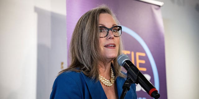 Arizona's Katie Hobbs speaks on Nov. 15, 2022, in Phoenix, Arizona.