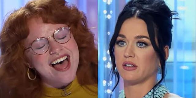 A split of Katy Perry and Sara Beth Liebe during her audition