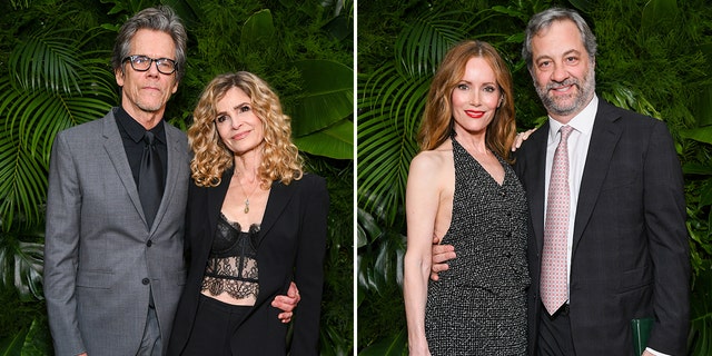 Kevin Bacon and wife Kyra Sedgwick as well as Judd Apatow and wife Leslie Mann coupled up at the Chanel and Charles Finch dinner.
