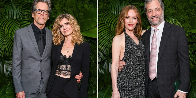 Kevin Bacon and wife Kyra Sedgwick as well as Judd Apatow and wife Leslie Mann coupled up at the Chanel and Charles Finch dinner.