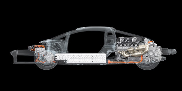 Lamborghini's new hybrid uses a V12 and three electric motors.