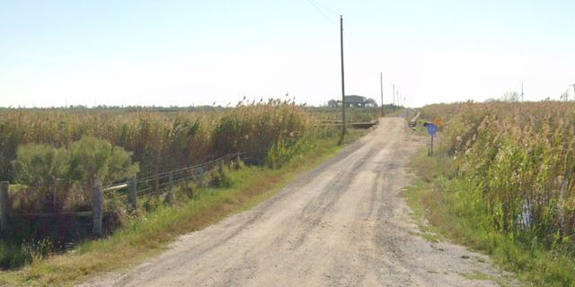 The road leading to Long Beach in Cameron Parish, Louisiana.