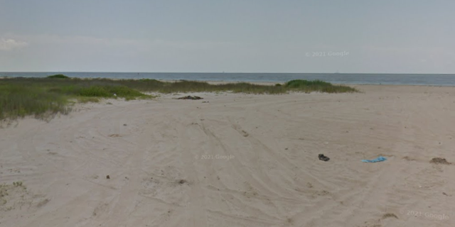 Mae's Beach in Cameron Parish, Louisiana, located west of Long Beach where a mother and her two daughters drowned.