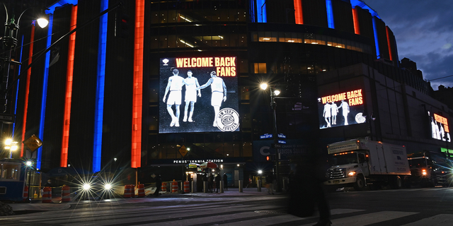 A view of Madison Square Garden prior to the New York Knicks against Golden State Warriors basketball game on Feb. 23, 2021 in New York City.