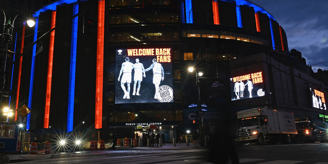 A view of Madison Square Garden prior to the New York Knicks against Golden State Warriors basketball game on Feb. 23, 2021 in New York City.