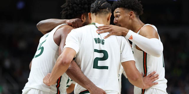 The Miami Hurricanes take on the Drake Bulldogs during the second half of the first round of the 2023 NCAA Men's Basketball Tournament held at MVP Arena on March 17, 2023 in Albany, New York. 