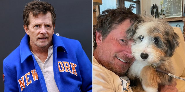 Michael J. Fox shares adorable picture with his new puppy Blue.