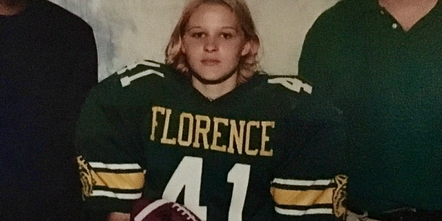 Teresa Williams in a photo from high school, when she played football.