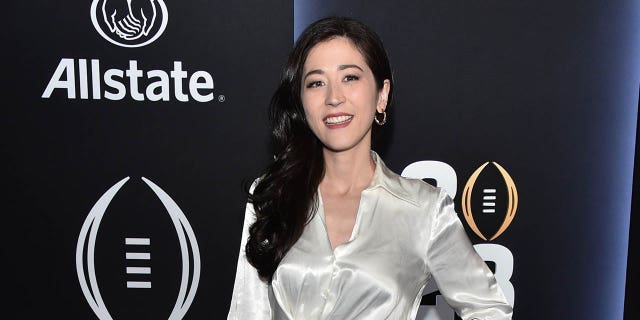 Mina Kimes attends ESPN and CFP's Allstate Party At The Playoff Event at The Majestic Downtown on January 07, 2023 in Los Angeles, California.