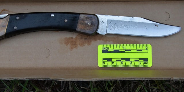 El cuchillo que Aiden Fucci usó para apuñalar a Tristyn Bailey 114 veces en Florida.