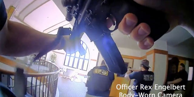 Bodycamera footage shows Nashville Police Department officers responding to the Covenant School in Nashville after 28-year-old Audrey Hale opened fire. 