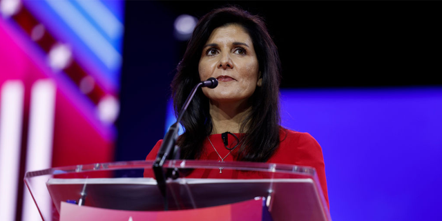 Republican presidential candidate Nikki Haley speaks at the annual Conservative Political Action Conference at the Gaylord National Resort Hotel and Convention Center on March 3, 2023 in National Harbor, Maryland.
