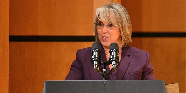 Michelle Lujan Grisham, governor of New Mexico, speaks during a conversation on Oct. 25, 2022. Grisham would have to sign the $9.6 billion state budget plan once lawmakers clear the proposal. 