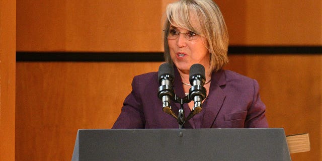 Michelle Lujan Grisham, governor of New Mexico, speaks during a conversation on Oct. 25, 2022. Grisham would have to sign the $9.6 billion state budget plan once lawmakers clear the proposal.
