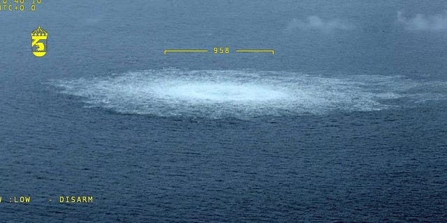 The Swedish Coast Guard released images of gas emanating from a leak on the Nord Stream 2 gas pipeline in the Baltic Sea on Sept. 27, 2022. Leaks were detected after explosions were reported in suspected sabotage.