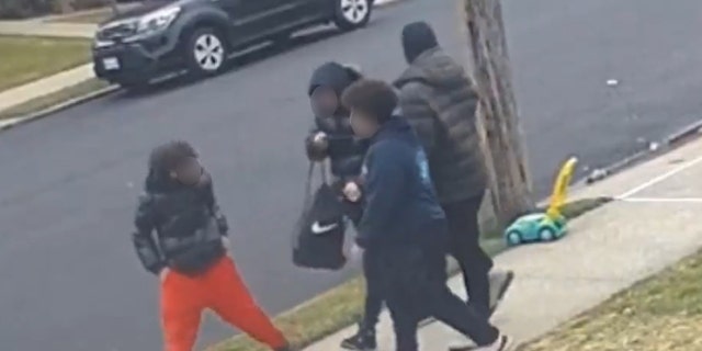 NYPD has released footage of the four suspects walking away from the crime in Manor Heights, Staten Island on March 4.