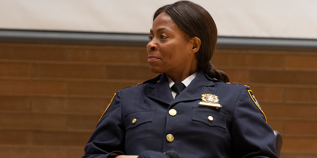 Juanita Holmes hosts Girl Talk at NYPD headquarters. Girl Talk is a mentorship program organized by the Patrol Services Bureau.