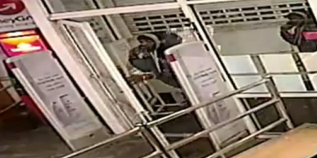 Surveillance video shows the suspect entering the East Germantown CVS at around 8:40 p.m.