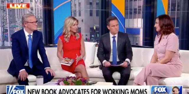Paula Faris (at far right) joined "Fox and Friends" to discuss how to better support working mothers in the United States. 
