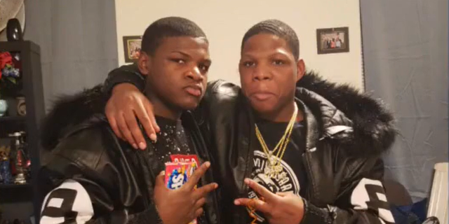 Devin Weedon (left), 15, was shot in the chest while walking to Simon Gratz High School in Philadelphia.