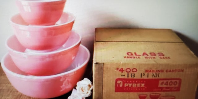 These bowls, named simply Pink Pyrex, are priced at $2,189.95 at ParkwoodTreasures on Etsy. "They were in a box on a shelf in somebody’s basement [ever] since [that person] got married," owner Yvette Egan said. "They’re perfect. Absolutely perfect."