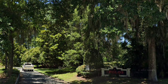 Entrance to the Polos Apartments in Gainesville, Florida.