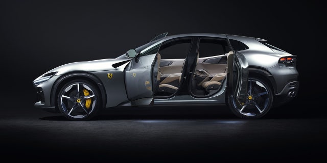 The Ferrari Purosangue is a four-door utility vehicle.