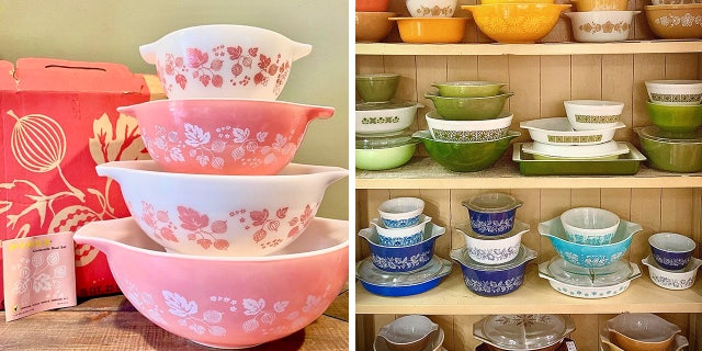 These vintage Pyrex dishes, seen at Rosie’s Vintage on Long Island, New York, are worth big bucks, with some pieces selling for as much as $2,000. Thea Morales, 46, owner of Rosie’s Vintage, told Fox News Digital that there are some Pyrex pieces that were part of a "short run" — which means the company only manufactured a few of them as a test — making them much harder to find and more valuable.